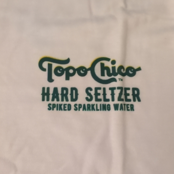 NEW Topo Chico Hard Seltzer T-Shirt Adult Large White Yellow Performance - Picture 2 of 6